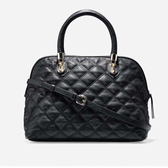 Cole Haan Black Quilted Leather Handbag - Great Condition - Picture 1 of 11